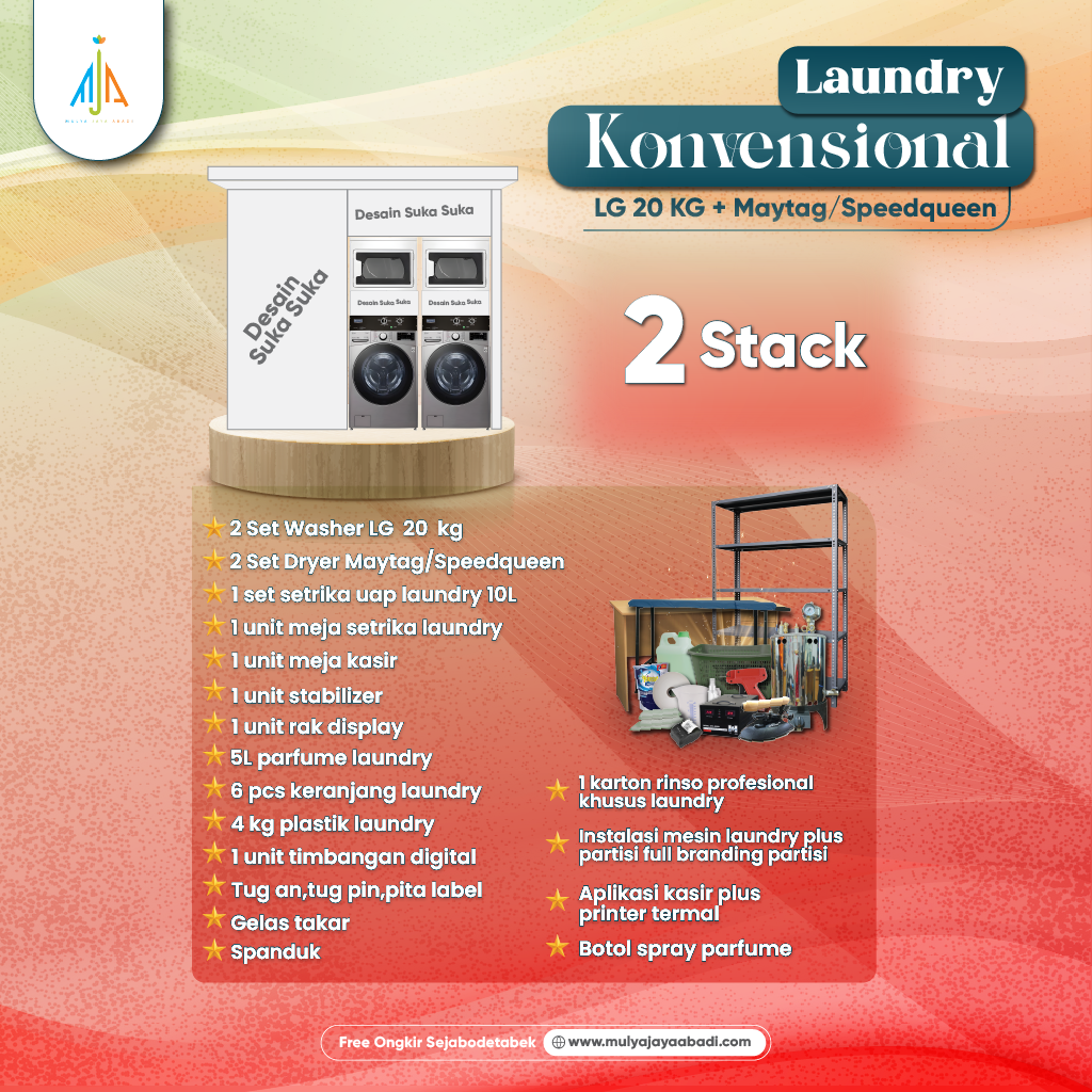PAKET LAUNDRY Konvensional LG 20KG dan MAYTAG,SPEEDQUEEN