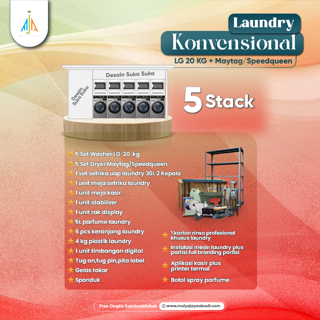 PAKET LAUNDRY Konvensional LG 20KG dan MAYTAG,SPEEDQUEEN