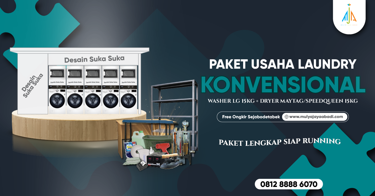 PAKET LAUNDRY KONVENSIONAL LG 15kg dan dryer Maytag