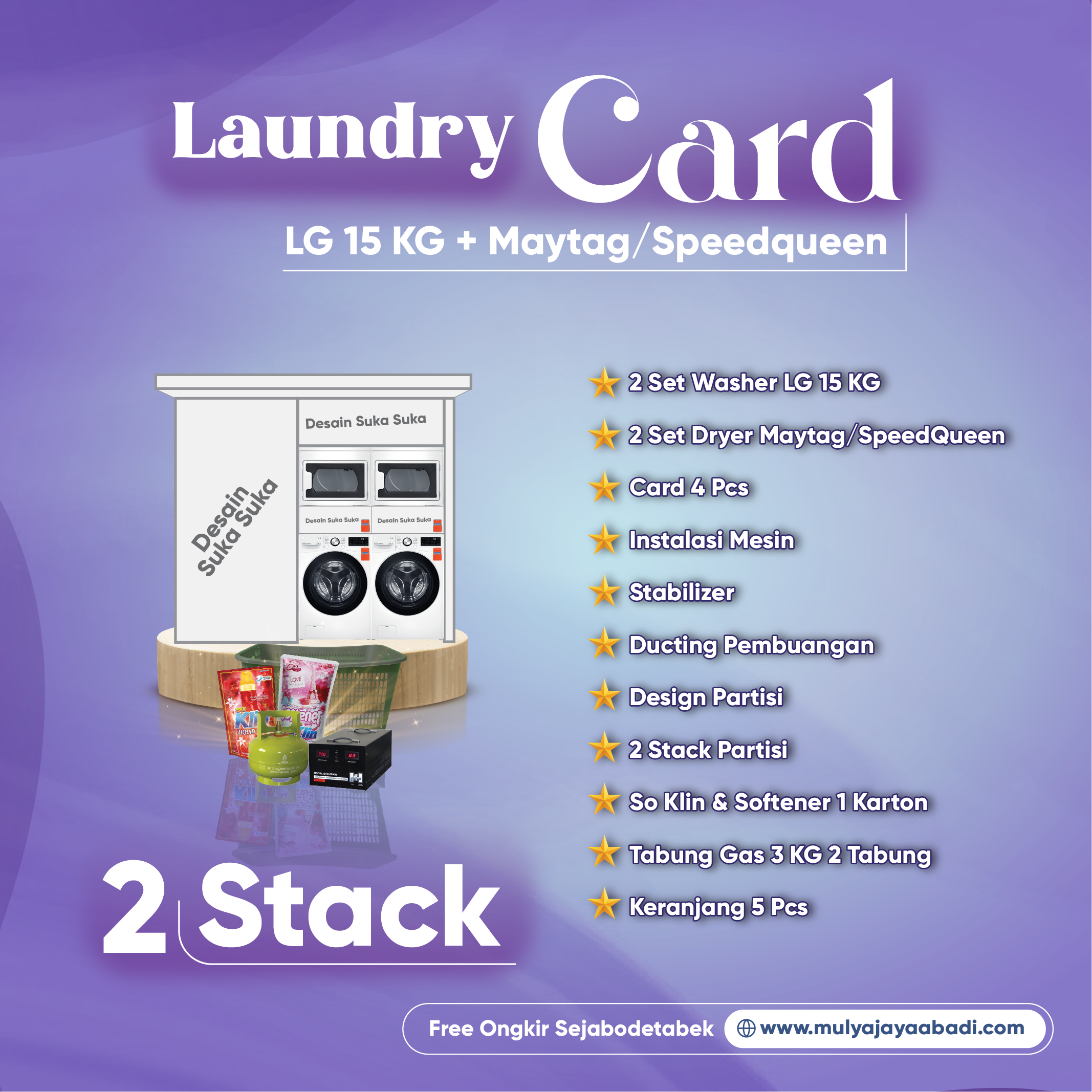 Paket Usaha Laundry Card LG 15 dan Maytag dan Speedqueen