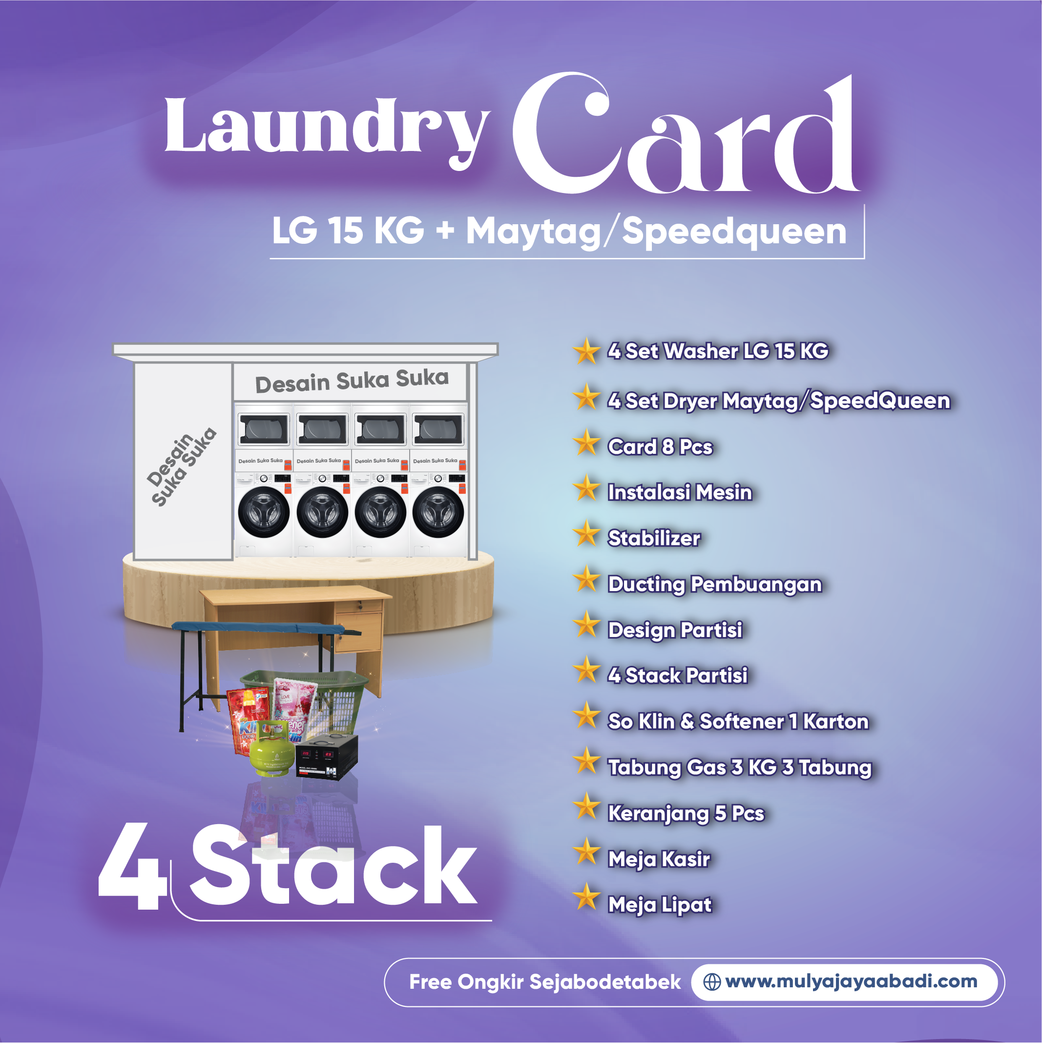 Paket Usaha Laundry Card LG 15 dan Maytag dan Speedqueen